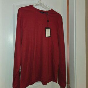 Men's Long Sleeve Deep Red Lincs Shirt, Size L, NEW